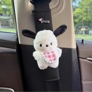 Cute Cartoon Puppy Plush Car Seat Belt Shoulder Pad – Soft Anti-Chafe Cover Universal Fit – For Auto Interior Accessories