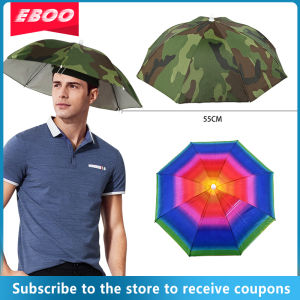 EBOO Fishing Cap Outdoor Sport Hiking Camping Headwear Cap Head Hats Camouflage Foldable Sunscreen Shade Umbrella Hat