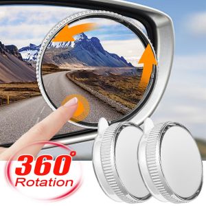 Upgraded Car Blind Spot Rear View Mirror Nano Suction Cup Wide Angle Adjustable Small Round Mirror 360° Rotating Convex Mirror