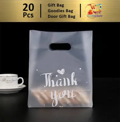 Cute Gift Bag [20pcs] Goodies Bag Door Gift Birthday Wedding Party Thank You Plastic Bag 礼物袋礼品袋购物袋 Ready Stock