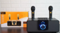 [ FREESHIP HCM ] Loa Karaoke Bluetooth KEI K08, Loa Karaoke Mini Giá Rẻ Tặng Kèm 2 Micro Karaoke Không Dây Cực Hay, Âm Thanh Trong Trẻo Bass Trầm Ấm, Màn Hình LED Hiển Thị Thông Số, Đầy Đủ Cổng Kết Nối USB, AUX, TF Card Bảo Hành 12 Thang. 