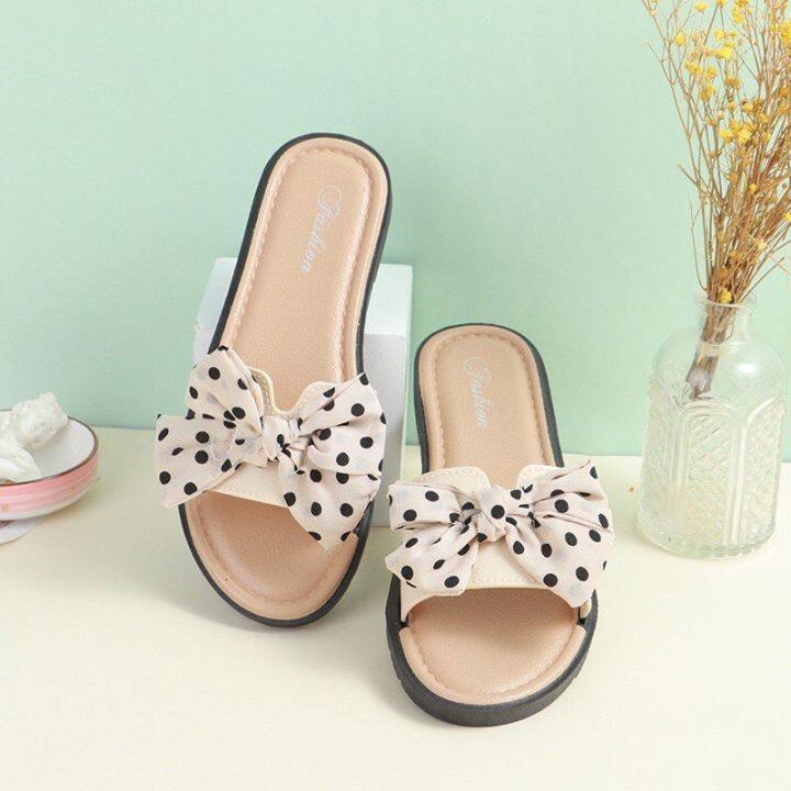 Ribbon Design Flat Slippers For Women(add one size bigger)KL 1899 ...