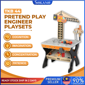 Sokano Pretend Play Engineer Playsets Educational Toy Tool Bench Kren Diy Nut Creative Toys (Free Accessories part) - TKB-44