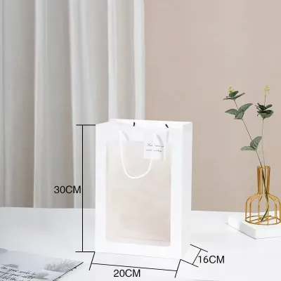 TORAS Window opening gift bag paper bag flower couple creative festival romantic and simple gift bag