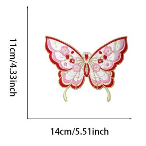 XIJIBAN Fabric Embroidery Butterfly Patch DIY Bag Decoration Appliques Embroidery Clothes Sticker Sewing Accessories DIY Dress Coats Shoes Butterfly Fabric Applique Clothing