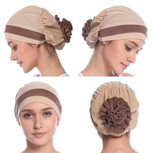 huiheyu chemo head wear for women cancer chemo cap turban for chemo patient Elastic Elegant Headwear Fashion Simple Satin Flower Muslim Hijab Caps Indian Hats Women Headscarf Turban Hat