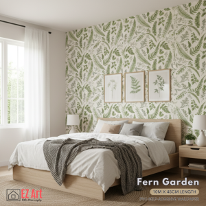 EZ Art Fern Leaves Wallpaper PVC Self Adhesive 10metersX45cm Waterproof Sticker home decor green