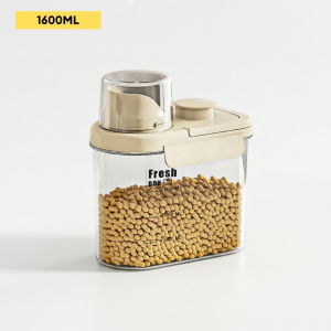 LOCAUPIN Clear Airtight Canister Double Seal Insect & Moisture Proof Food Safe PET Jar with Handle for Dry Wet Food