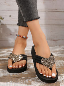 [Free Shipping] 2026 New Womens Fashionable Sandals Height-Increasing Flip-Flops for Petite Women Wedge-Heeled Beach Shoes for Women