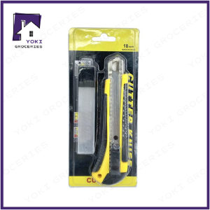 1Pcs & 3 extra blades Retractable Cutter High Quality Utility Sharp Plastic Cutter Cutting Tool