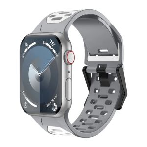 สายสำหรับสายคาด Apple Watch 44มม. 45มม. 49มม. 42มม. สายซิลิโคนนิ่มสร้อยข้อมือแนวสปอร์ต Iwatch รุ่น9 8 7 SE 6 5 4 Ultra1 2