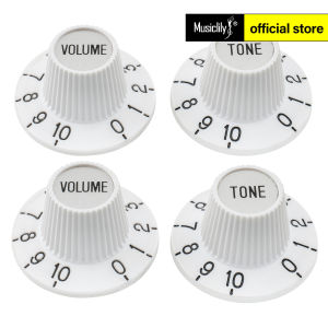 Musiclily Pro Fine 24 Splines Witch Hat Knobs Top Hat Knobs Tone Volume Control Knobs for Electric Guitar Bass Amplifier Effect Pedal (Set of 2T2V)