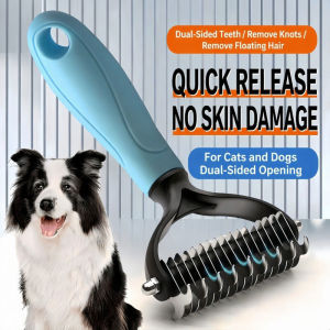 [No More Tangles Shedding Control] Pet Dematting Comb Gentle Anti-Static Pain-Free Knot Remover Brush Shedding Comb Smoothing Comb