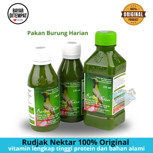Nektar Rudjak Premium 130ml - Pakan Burung Harian dengan Vitamin & Bahan Alami untuk Sunbird/Kolibri/Sogon/Pleci/Sepah/Raja