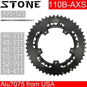 Stone 110bcd Round Double Chainring 5 bolts for 12S AXS Flattop Chain 12 Speed Road Bike 46 33t 48 33T 48 35T 50 37T 52 39T 54 41T 2x