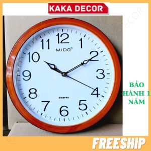 Đồng hồ treo tường tròn đẹp đơn giản cao cấp 30cm tròn - máy siêu bền - Tặng pin và móc treo