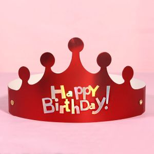 Foldable Birthday Hat Paper Crown Hat Party Holiday Decoration Adjustable Hat