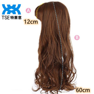 TSE Long Curly Hair Wig Piece 60cm Length 3D Hair Toupee Piece Big Wave Seamless Human Hair Extensions SW05
