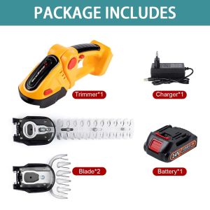 2-in-1 24V Cordless Electric Hedge Trimmer 20000RPM Rechargeable Handheld Household Grouting Weeding And Garden Pruning Tool