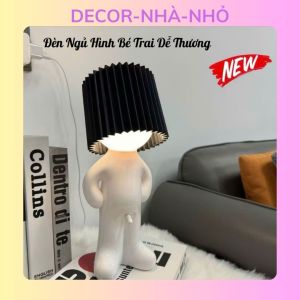 184 Đèn ngủ hình cậu bé nhút nhát cắm USB sáng tạo đèn bàn đầu giường cho bé trai nghịch ngợm trang trí