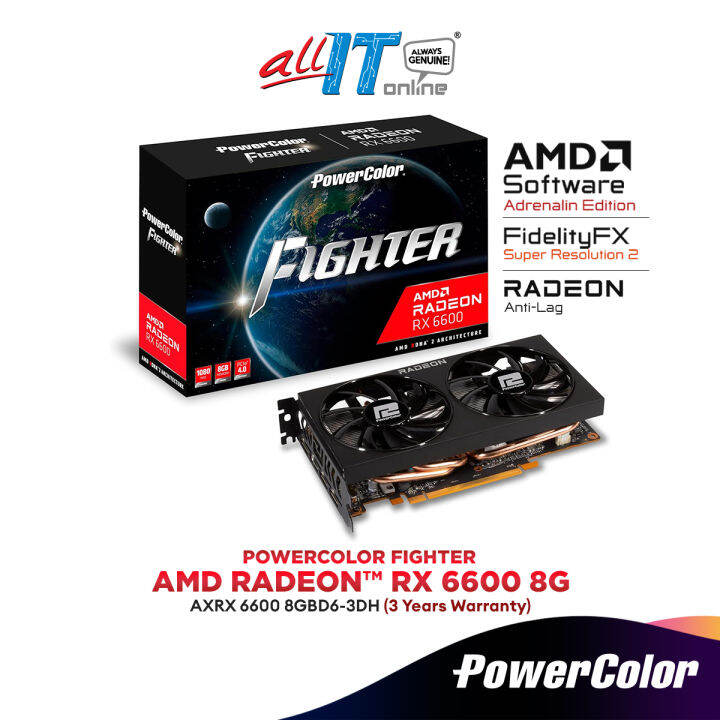 PowerColor Fighter AMD Radeon™ RX 6600 8GB GDDR6 Graphics Card | AXRX 6600  8GBD6-3DH | Lazada