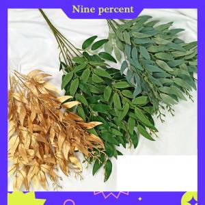 Nine percent artificial leaves bouquet willow wedding backdrop faux foliage home decor