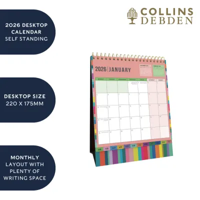 Collins Monthly Desk Calendar - 2026 Calendar