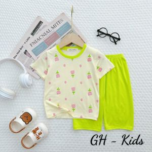 Bộ Lửng Thun Lạnh Minky Mon Cho Bé Gái Dễ Thương Mát Mẻ Thoáng Mát Cho Bé Từ 9-27kg