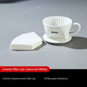 BINCOO Pour‑Over Coffee Set Ceramic Coffee Dripper Filter Cup Drip Filter