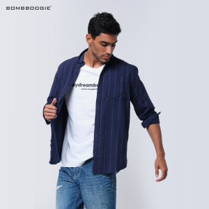 Bombboogie Kemeja Pria Townley Navy Blue 24745B5NV