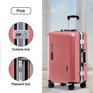 CHARLES X 20/24 inch Aluminum Luggage USB Suitcase Luggage Double Buckle Luggage Anti-theft Suitcase