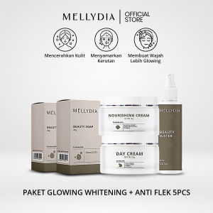Paket Pemutih Skincare Pencerah Memudarkan Flek Hitam di Wajah I Mellydia Nourish B 5pcs BPOM