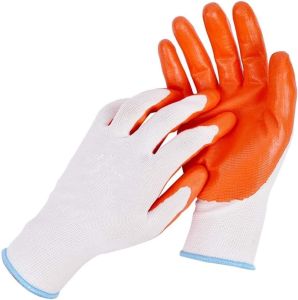 12pair Palm Coated Rubber Gloves Heavy-duty Thick Cotton gloves for construction and Handling