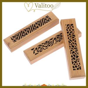 [Valitoo] 1Pc Bamboo Wood Incense Stick Holder Burning Joss Insence Box Ash Catcher