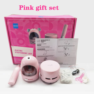 Tenwin Electric Stationery Set/Pencil Sharpener + Eraser + Mini Vacuum/Gift Set for Students/rainbowculture