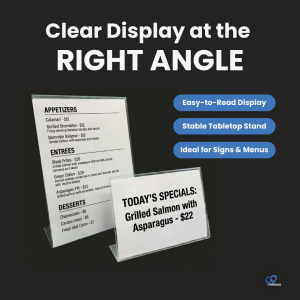 [Ready Stock !!] ACRYLIC L Shape Display Stand Plastic Transparent Thickness 3mm (A4/A5)