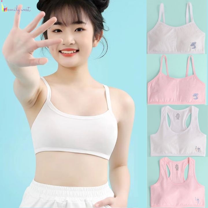 2PCS Teenage Underwear For Girls Children Young Training Bra For Kids Teens  Puberty 7-12Y