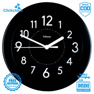 Jam Dinding Quartz Minimalis Hitam Wawa WW1111 - 805-20cm Hitam 26 cm