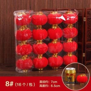 Quả cầu nhung bằng nhựa đèn lồng bọc vải nhung treo trang trí tết  (1 quả)