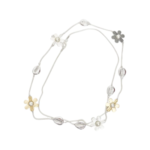 Multifuntional Flower Pendant Necklace Long Adjustable Length Necklace Suitable for Work Meetings and Evening Event