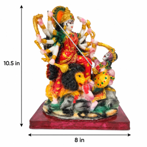 Mahishasura Mardini Idol | Navrathri Durga Pooja Decor | 10.5x8 Inch | 1 Pc