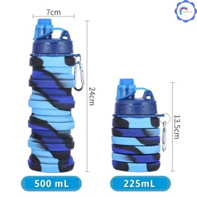 [HCM]Bình Nước Chai Nước Silicone 500ML Có Thể Gấp Gọn Tiện Dụng Màu Sắc Siêu Xinh - SOHANEI FAM - Thích Hợp Đi Bộ Thể Thao Ngoài Trời Dã Ngoại Đi Học Đi Chơi...