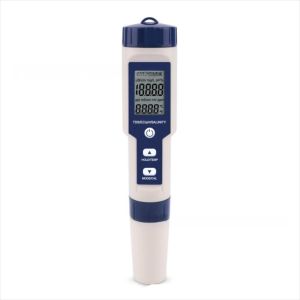 ZENO 5 trong 1 Máy kiểm tra chất lượng nước Đa thông số Màn hình lớn có đèn nền Máy đo độ mặn Chuyên nghiệp TDS/EC/PH/Độ mặn/Nhiệt độ Máy đo độ mặn kỹ thuật số cho nước mặn hồ bơi