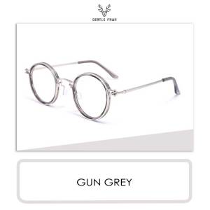 Gentle Fawn Kacamata Frame Antiradiasi blueray Model Bulat keren Trendi Alloy Tr Vintage style Fashion pria dan wanita Bisa minus Perbatasan tebal 10749