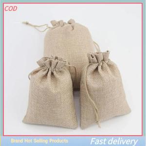 [COD]PkYeG💖💖💖 ถุงของขวัญผ้าฝ้ายและป่าน10ชิ้นถุงของขวัญสำหรับเด็กวันของขวัญบรรจุภัณฑ์ขนมแบบทำมือสำหรับงานแต่งงาน