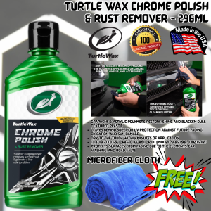 (100% ORIGINAL TURTLE WAX) Turtle Wax Chrome Polish & Rust Remover - 296ML