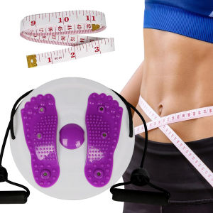 [MY Ready Stock] Waist Twister Disk Fitness Gym Equipment Shaper Twister Disk with Rope Handles TrainerSPORT Turntable