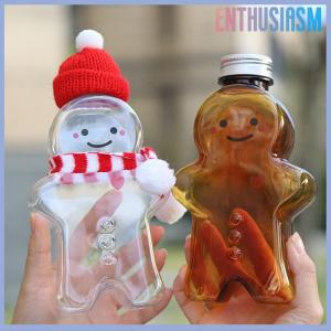 【Enthusiasm】🌟🌟【Hot Sale】🎈 Cute Gingerbread Man Drinking Cup Portable Shaker Drink Bottle Kitchen Milk Tea Water Bottle Home Couple Christmas Bottle Gifts