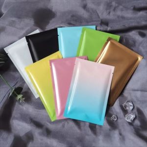 NUBE 100pcs/set Top Open Design Aluminum Foil Bags Tear Notch Waterproof Heat Seal Bags Convenient Colored Packaging Pouches Food Packaging