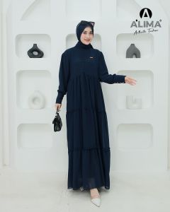 Nabila Dress Mom Set Phasmina  Gamis Muslimah Dewasa Bahan Ceruty Bebydoll Variasi Kancing